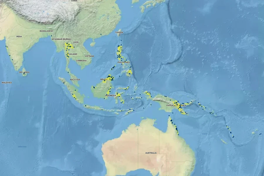 Harpullia arborea Native Range