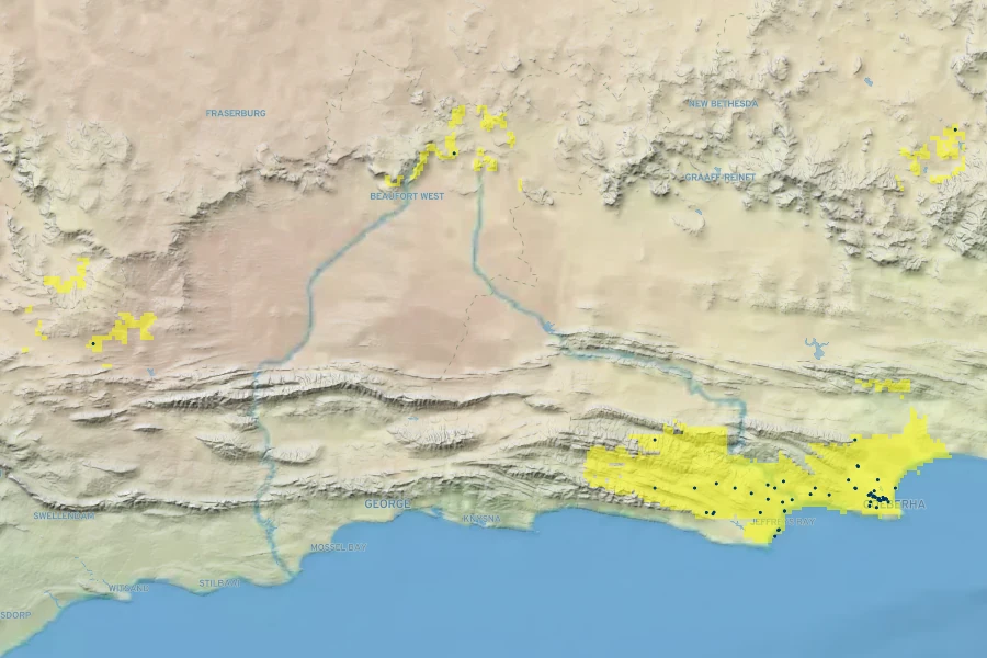 Haworthiopsis fasciata Native Range