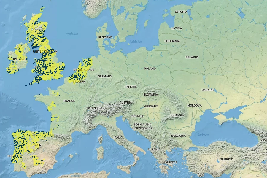 Hedera hibernica Native Range