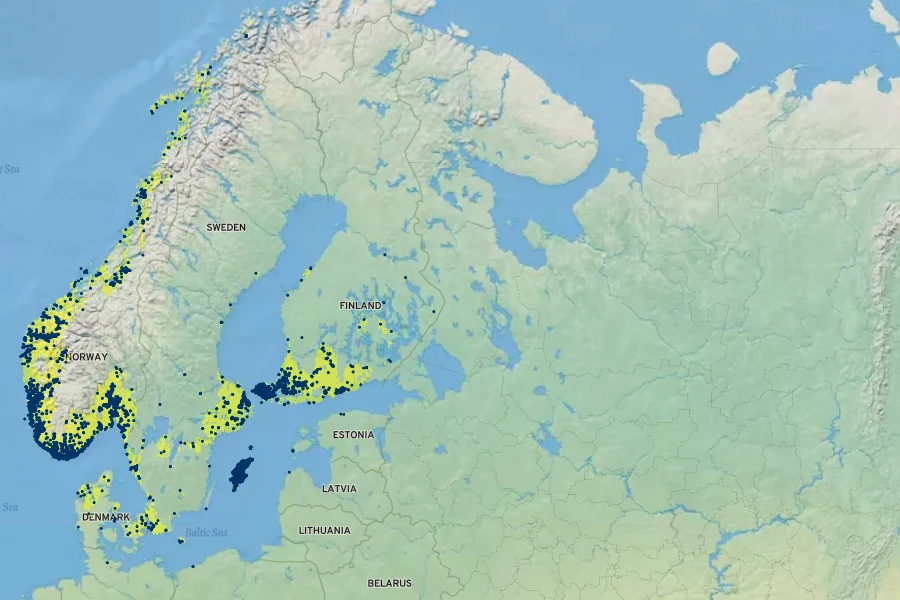 Hedlundia hybrida Native Range