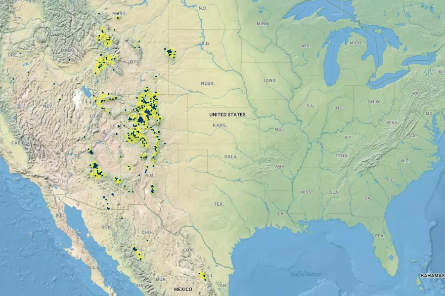 Helianthella quinquenervis Native Range