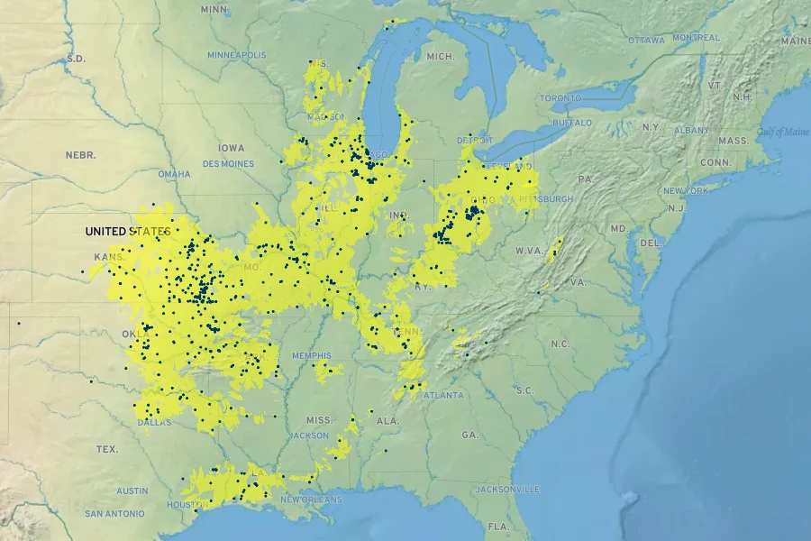 Helianthus mollis Native Range
