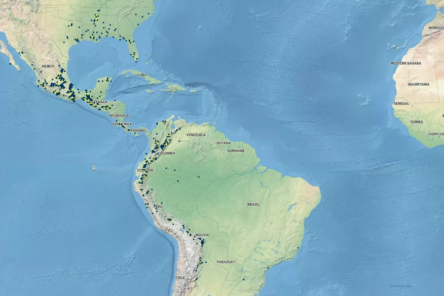 Heliopsis buphthalmoides Native Range