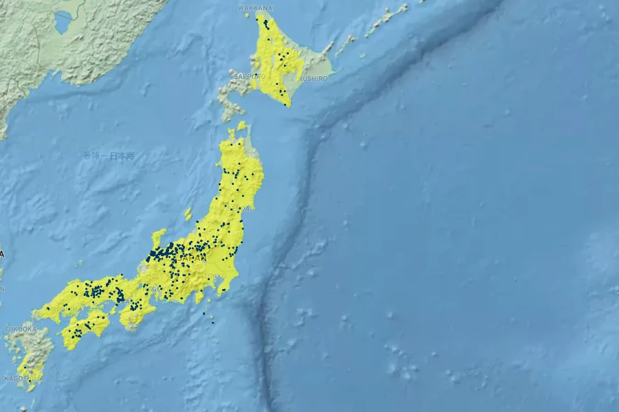 Heloniopsis orientalis Native Range