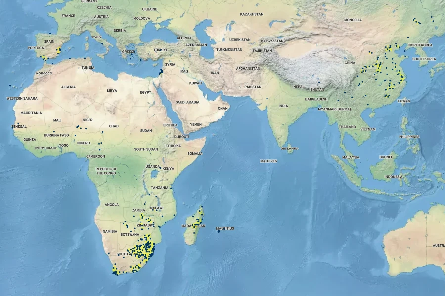 Hemarthria altissima Native Range