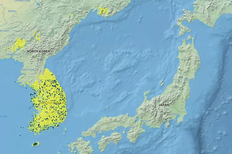 Hepatica insularis Native Range