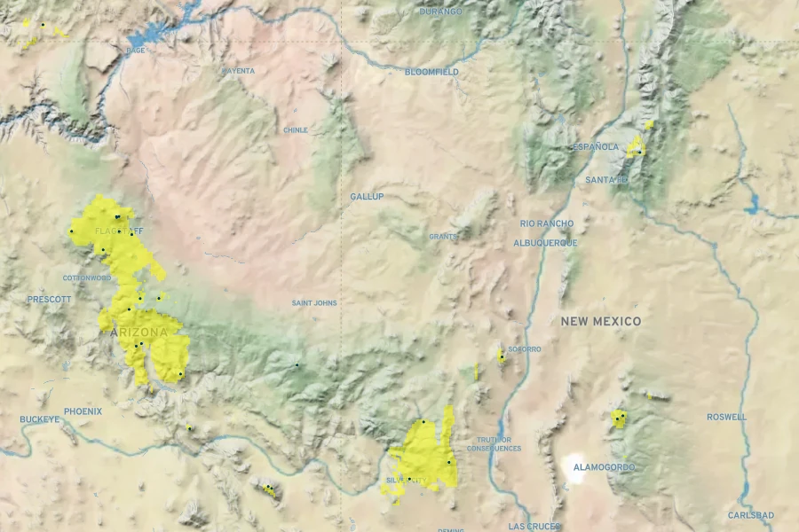 Heuchera rubescens var. versicolor Native Range