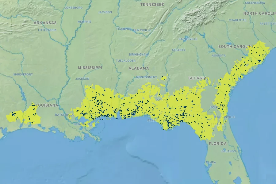 Hibiscus aculeatus Native Range