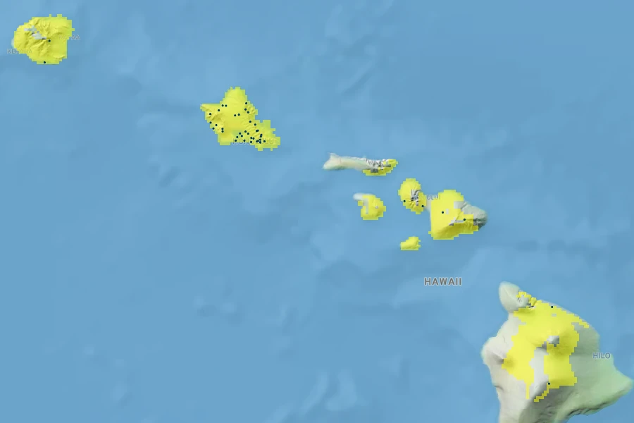 Hibiscus arnottianus Native Range