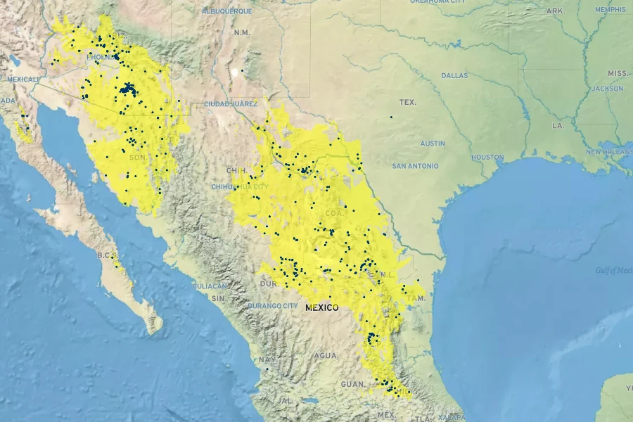 Hibiscus coulteri Native Range