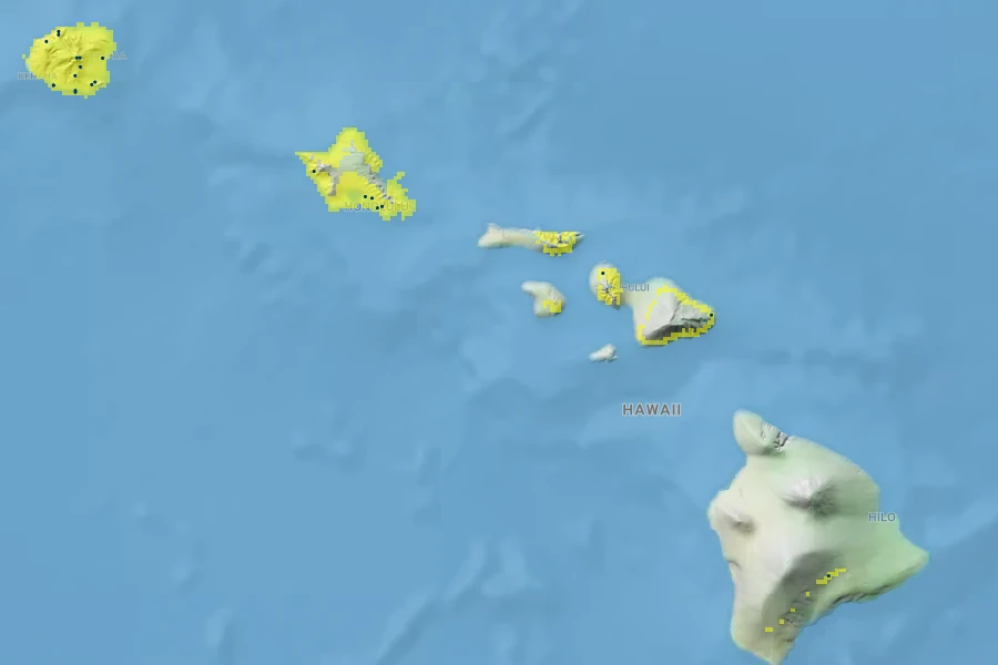 Hibiscus kokio Native Range