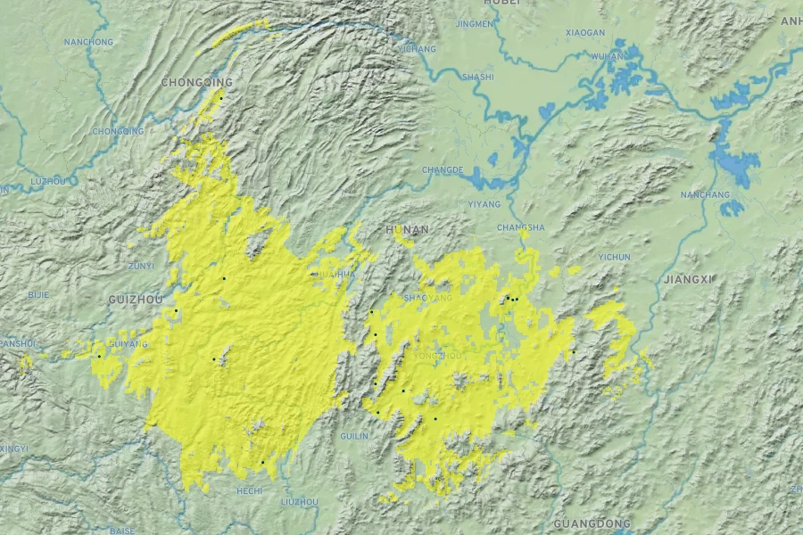 Hibiscus sinosyriacus Native Range