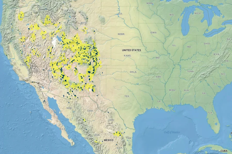 Holodiscus dumosus Native Range