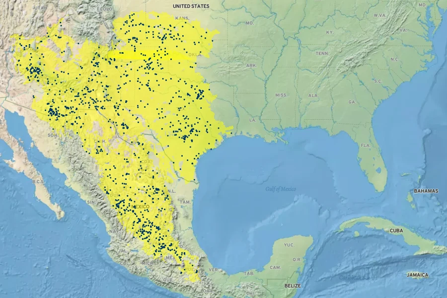Hopia obtusa Native Range