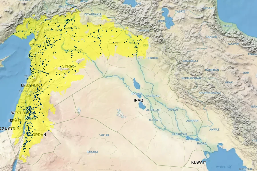 Hordeum vulgare Native Range