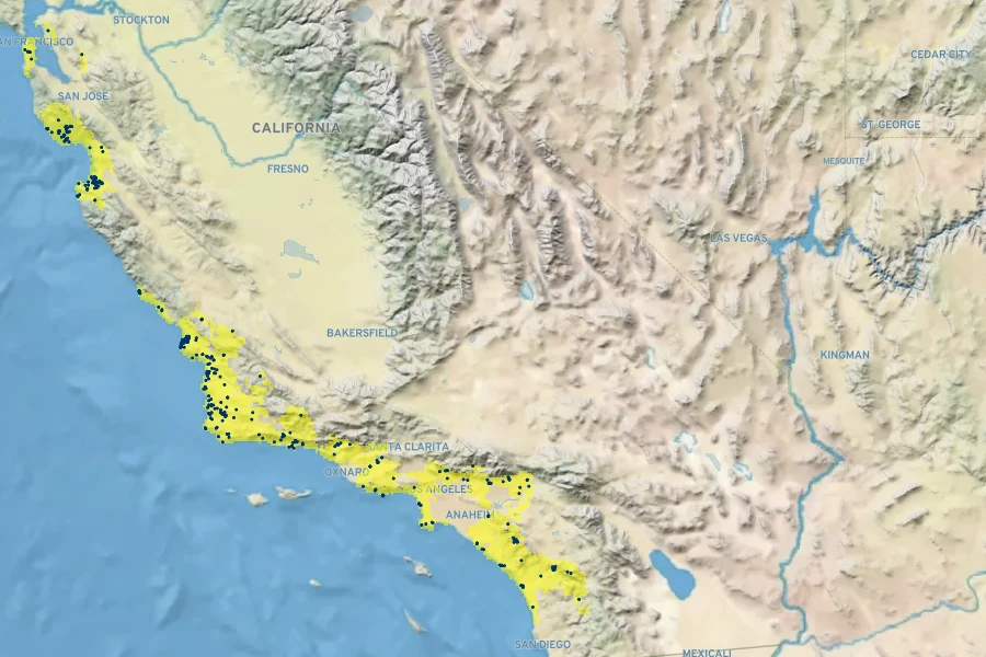 Horkelia cuneata Native Range