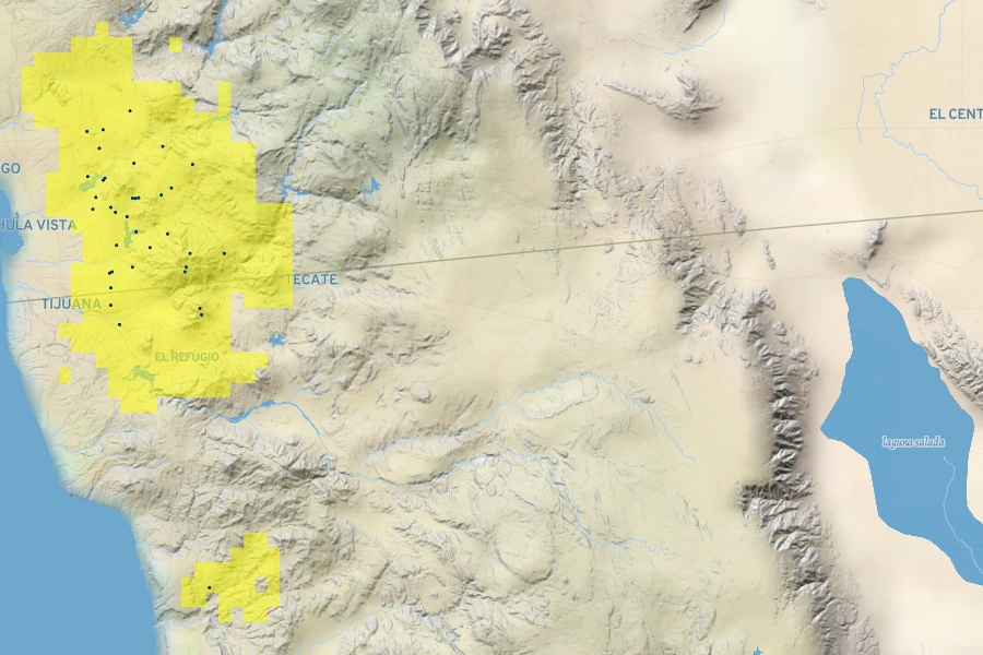 Hosackia crassifolia var. otayensis Native Range