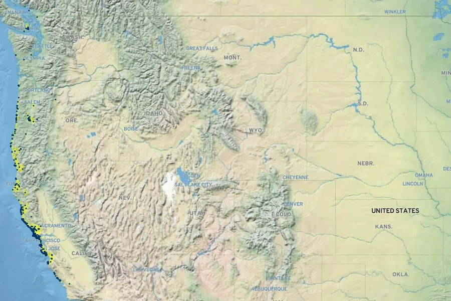 Hosackia gracilis Native Range