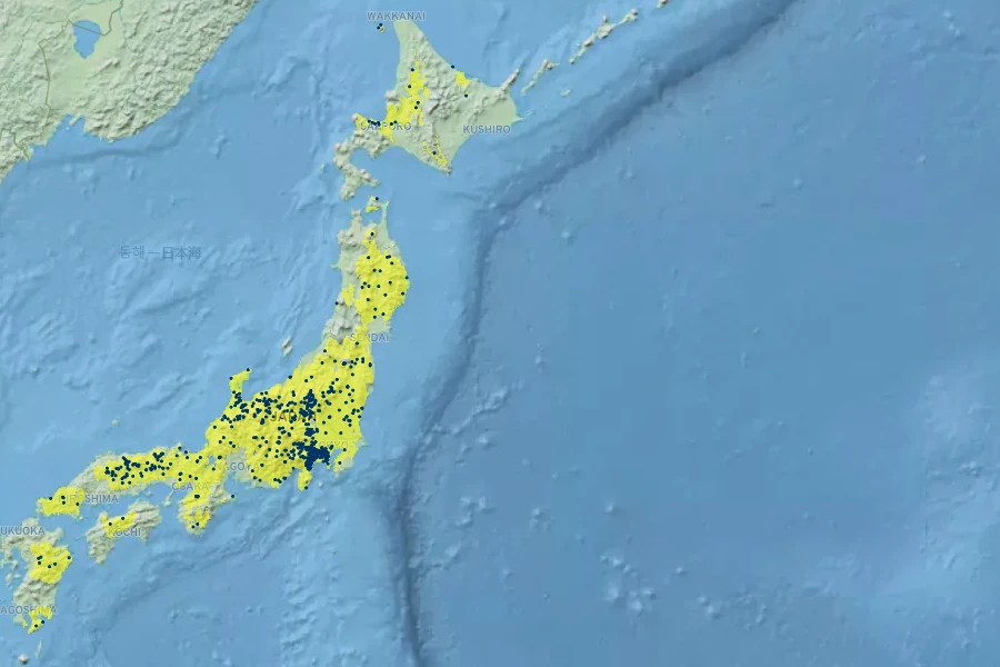 Hosta sieboldiana Native Range