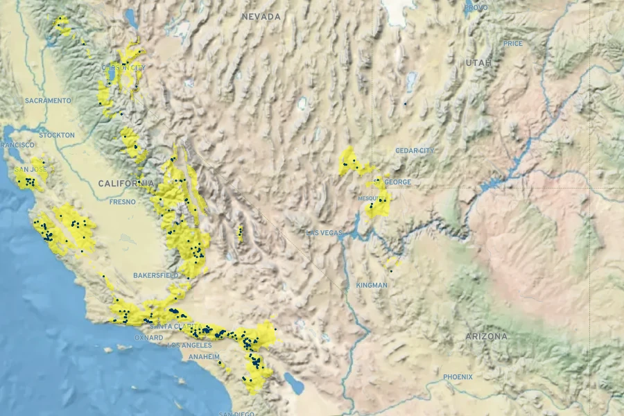 Hulsea heterochroma Native Range