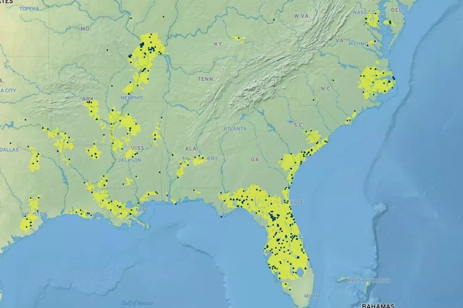 Hydrocharis spongia Native Range