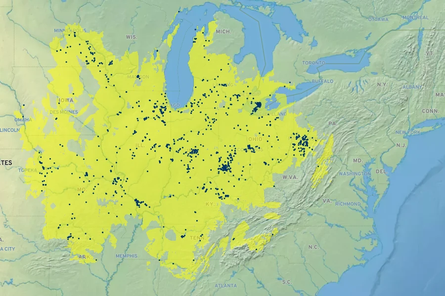 Hydrophyllum appendiculatum Native Range
