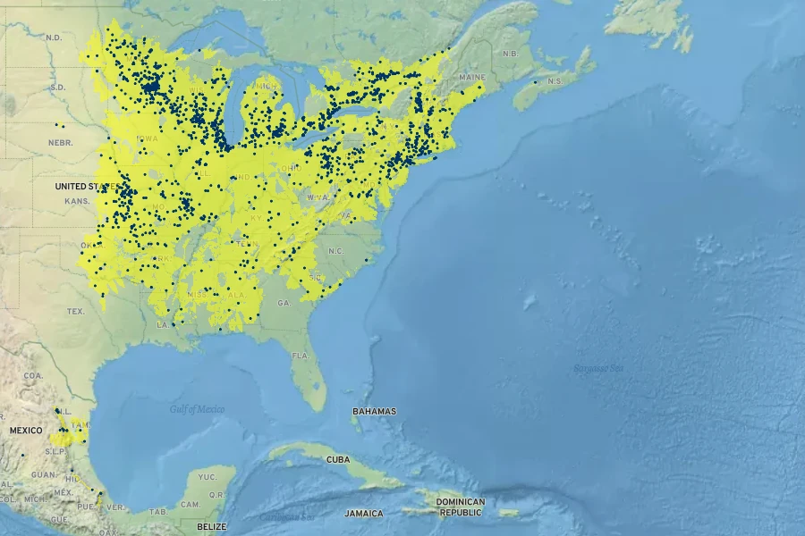 Hylodesmum glutinosum Native Range