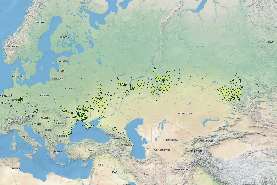Hypericum elegans Native Range