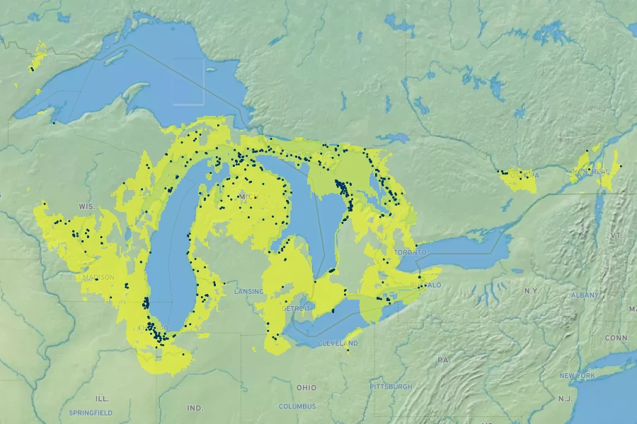 Hypericum kalmianum Native Range