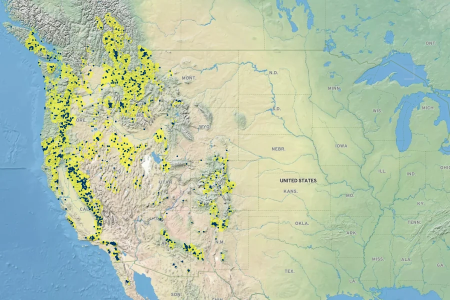 Hypericum scouleri Native Range