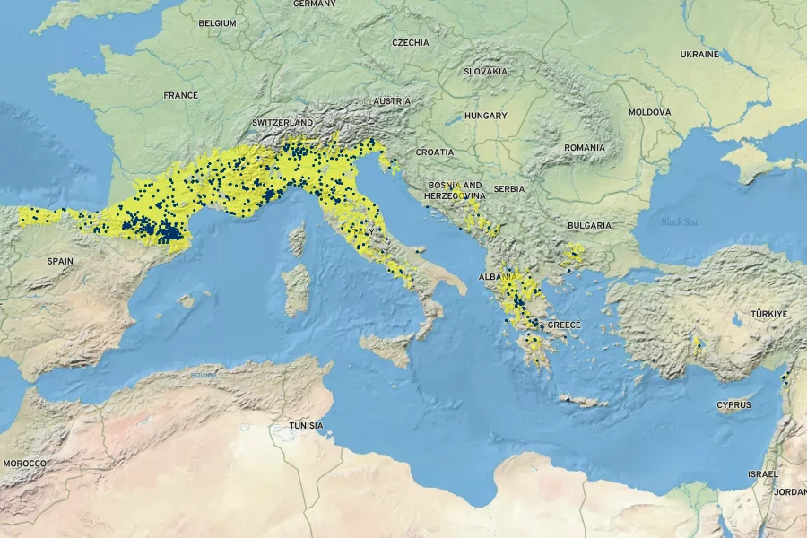 Iberis sempervirens Native Range
