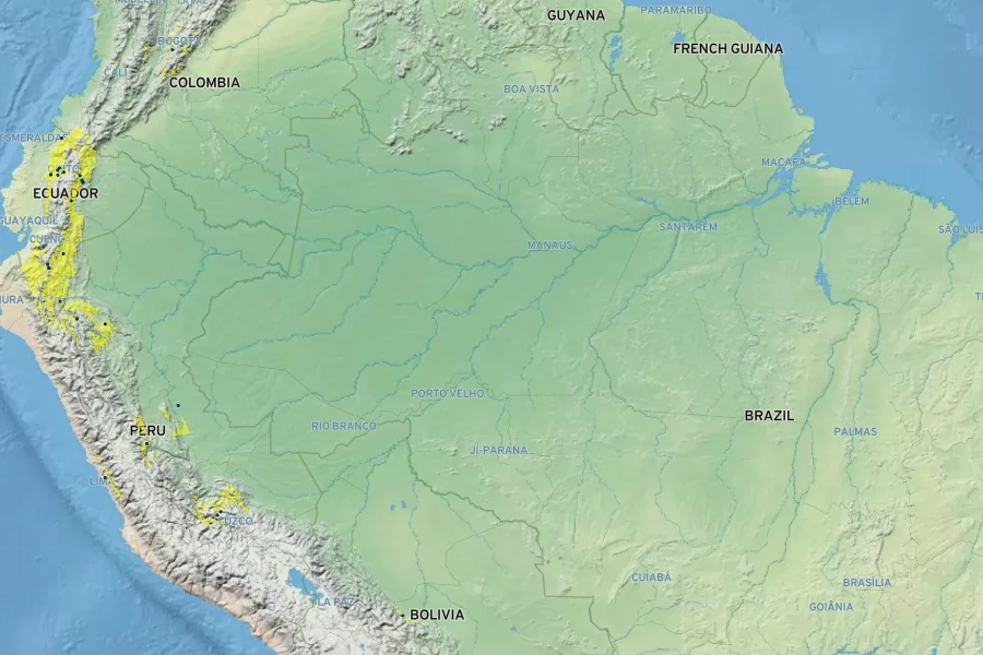 Ida ciliata Native Range