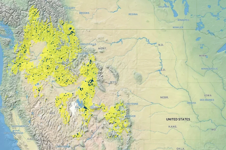 Iliamna rivularis Native Range