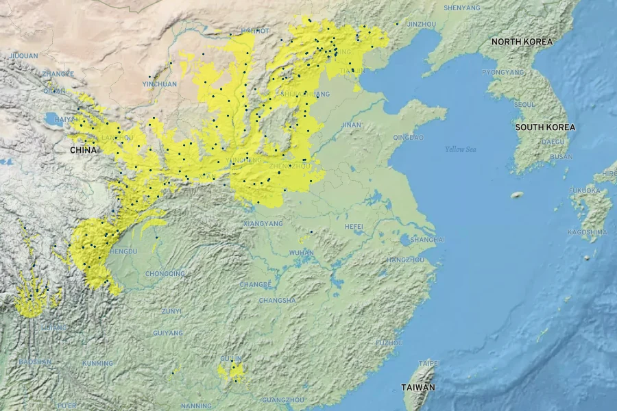 Incarvillea sinensis Native Range