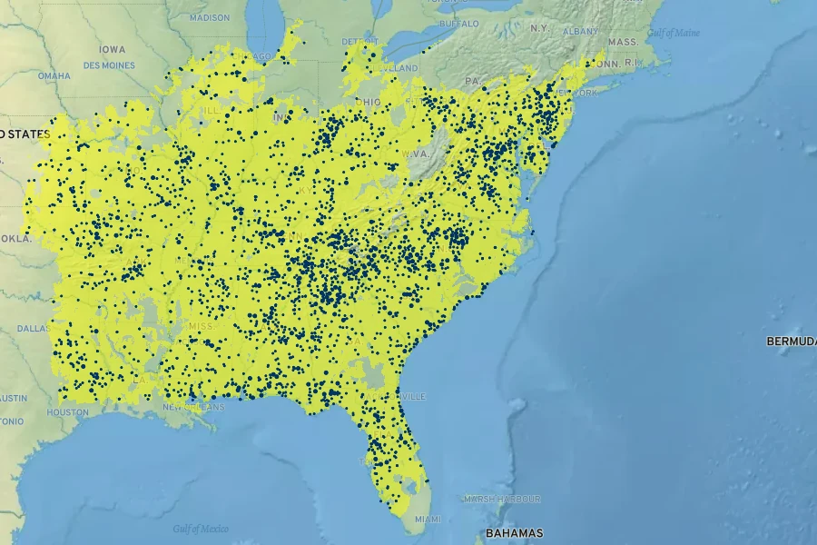 Ipomoea pandurata Native Range