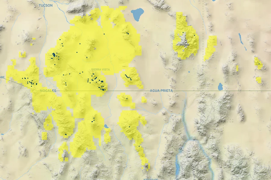 Ipomopsis thurberi Native Range
