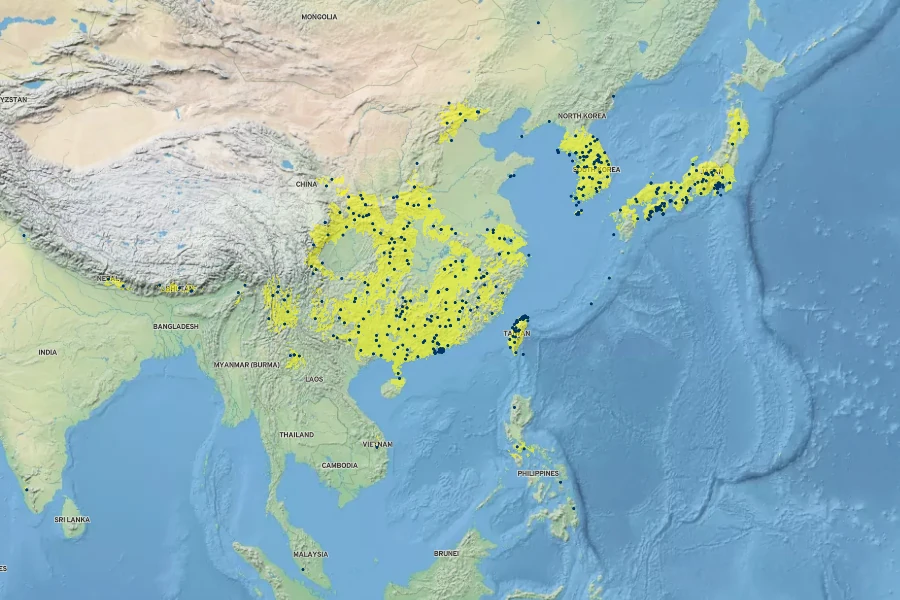 Iris domestica Native Range