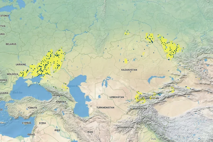 Iris halophila Native Range