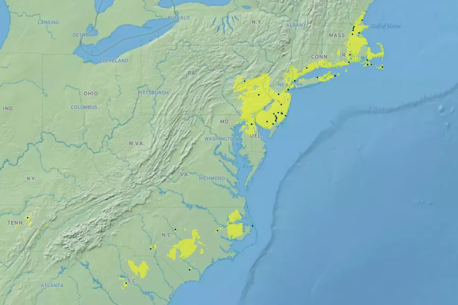 Iris prismatica Native Range