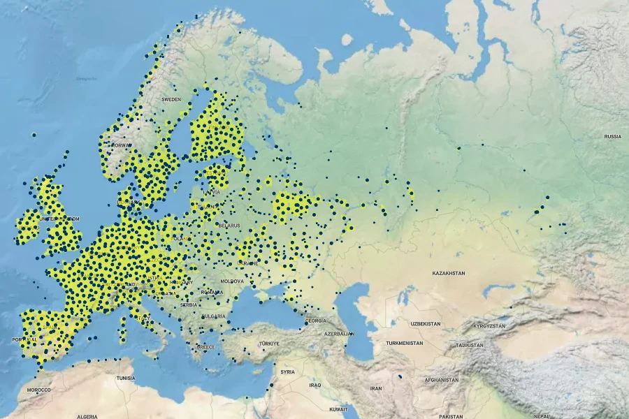 Iris pseudacorus Native Range