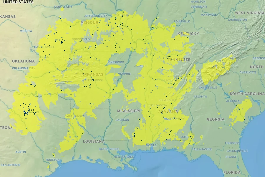 Isotrema tomentosum Native Range