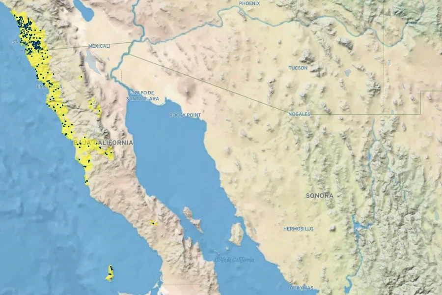 Iva hayesiana Native Range