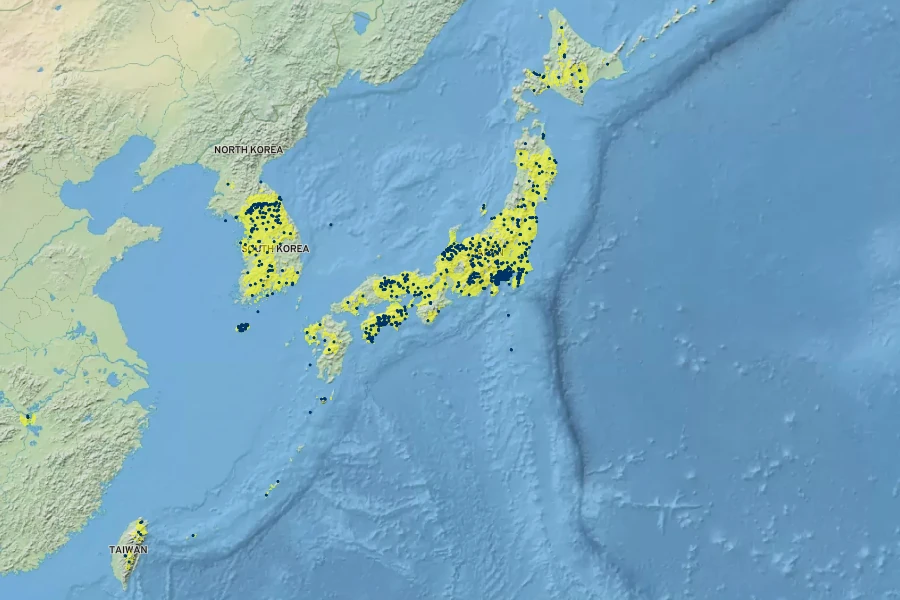 Ixeris stolonifera Native Range