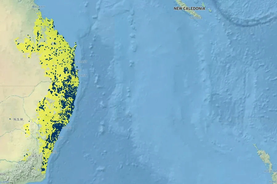 Jacksonia scoparia Native Range
