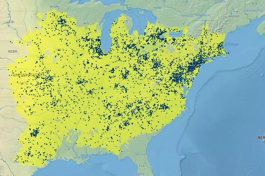 Juglans nigra Native Range