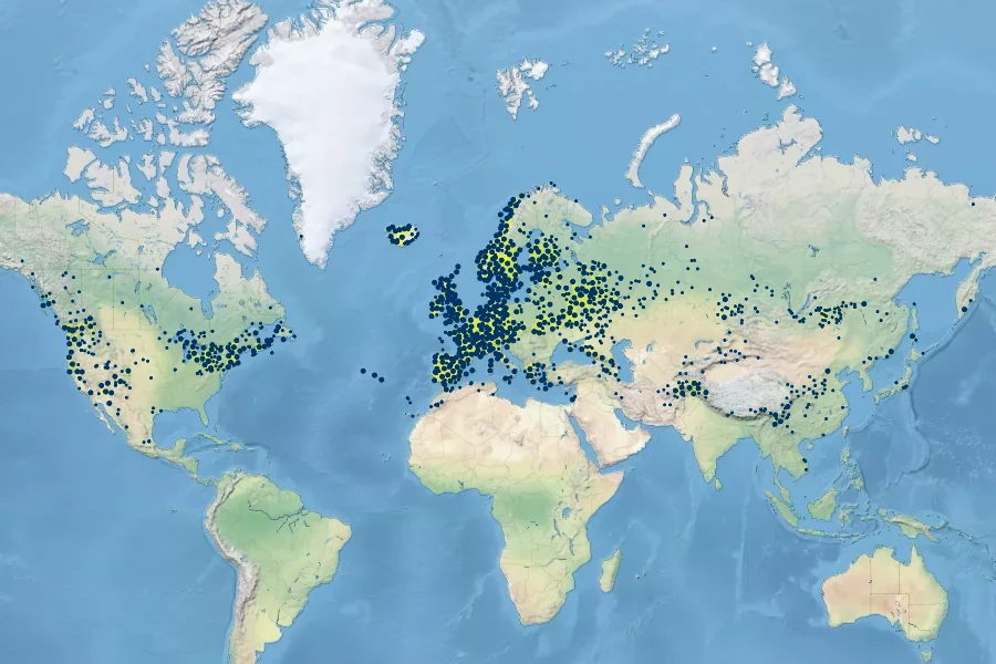 Juncus articulatus Native Range