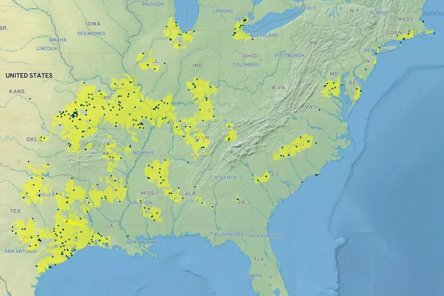Juncus brachycarpus Native Range