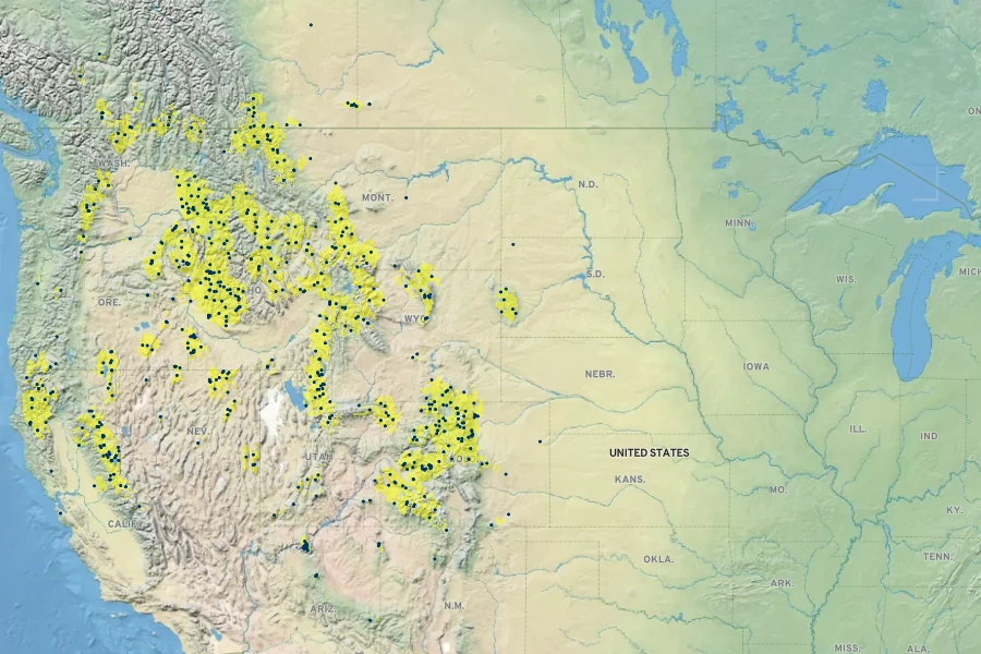 Juncus confusus Native Range