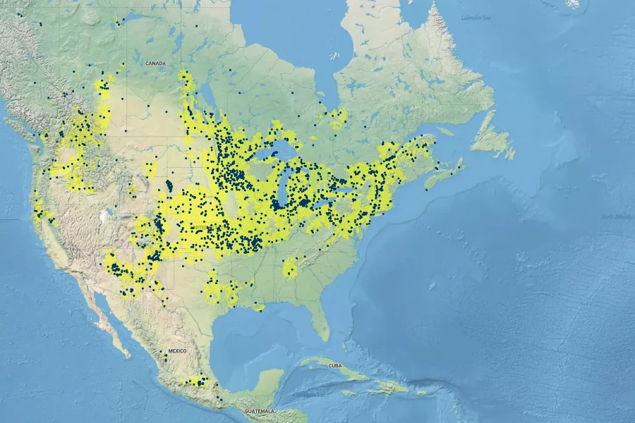 Juncus dudleyi Native Range