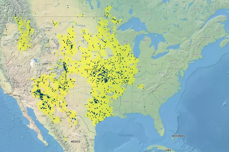 Juncus interior Native Range